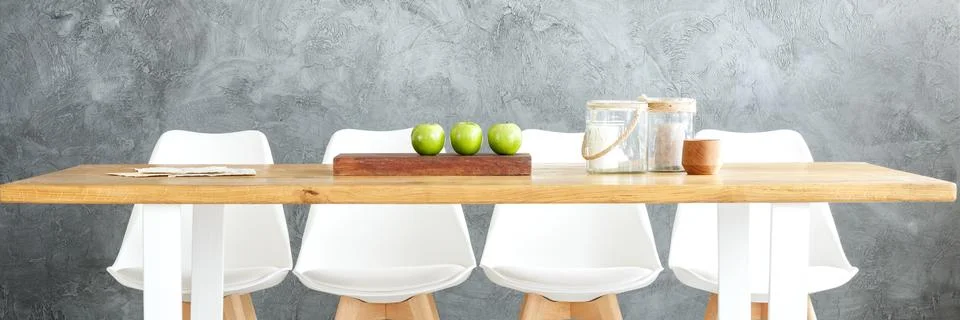 Room with long dining table 写真素材