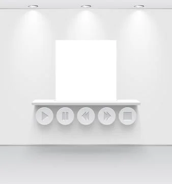 Room with media interface Ilustração Stock