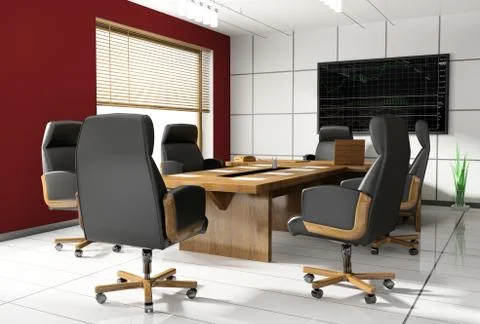 Room of negotiation in office Stock Illustration