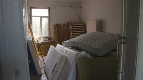Room with old mattresses Stock Footage 199043130