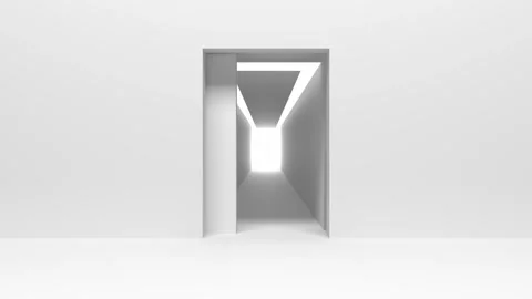 A room or corridor with columns in white tones. Stock Footage 301594806