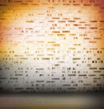 Room with orange brick wall Stock Illustration