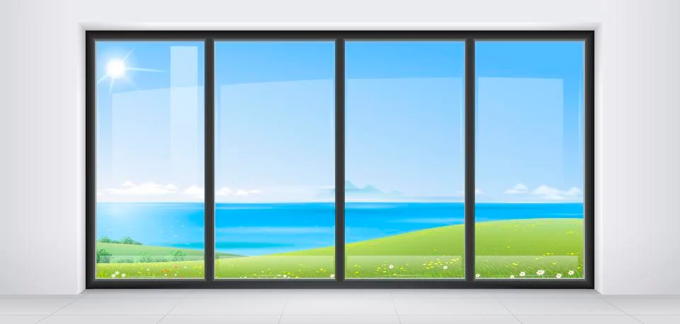 Room with panoramic window Stock Illustration