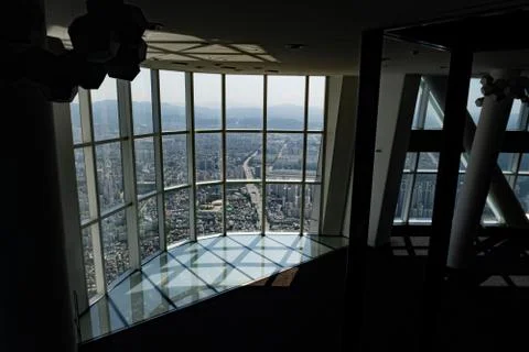 Room with panoramic windows Stock Photos