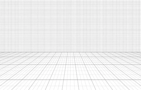 Room perspective grid background 3d Vector illustration. Model projection Stock Illustration