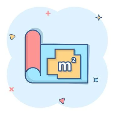 Room plan icon in comic style. Blueprint cartoon vector illustration on white Stock Illustration