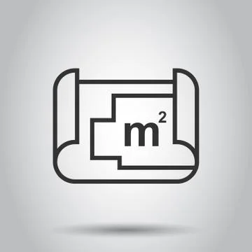 Room plan icon in flat style. Blueprint vector illustration on white isolated Stock Illustration