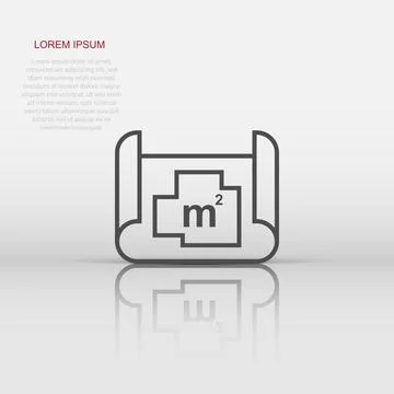 Room plan icon in flat style. Blueprint vector illustration on white isolat.. Stock Illustration