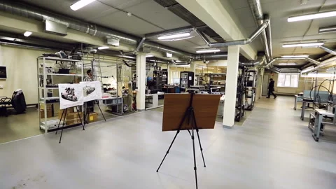Room in the production of prosthetic teeth. Workers create prosthetic projects Stock Footage 95209744