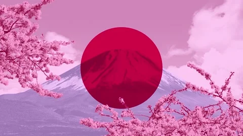 Room to put your text. Collage Japanese travel blog poster. Stop motion staccato Stock Footage 133331156