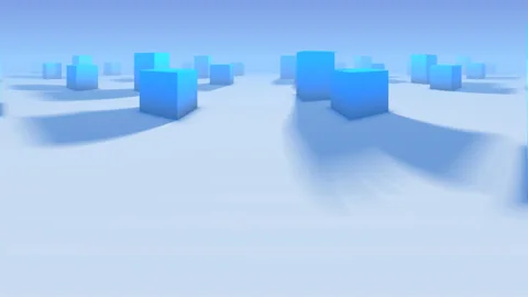 Room of Rectangular Cubic Cuboids White Light Stock Footage 143892312