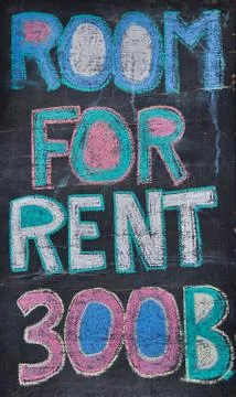 Room for rent, handwrite Foto stock