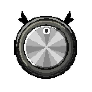 Room robot vacuum cleaner pixel art vector illustration Stock Illustration