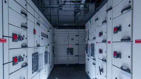 Room with rows of server hardware in data center timelapse hyperlapse Stock Footage 173417790