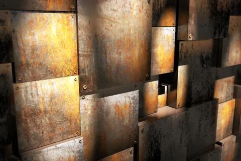 Room with rusty box Stock Illustration