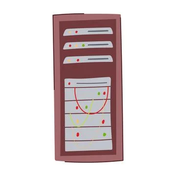 Room server rack cartoon vector illustration Stock Illustration