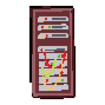 Room server rack pixel art vector illustration Stock Illustration
