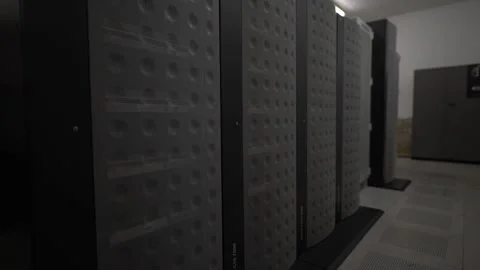 Room with servers close up animation 3d Network Server Data CPU Server Unit Room 库存影片 334586759