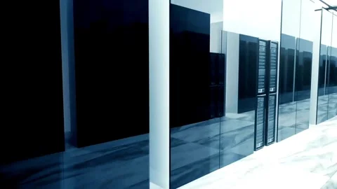 Room with servers close up animation 3d Network Server Data CPU Server Unit Room Stock-Footage 334586894