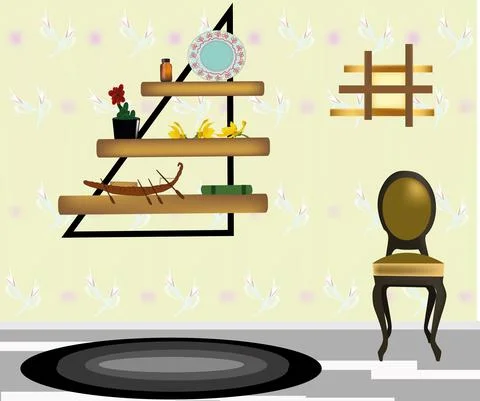 Room with a shelf Stock Illustration