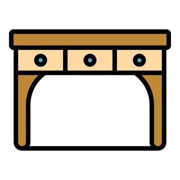 Room small table icon color outline vector Stock Illustration