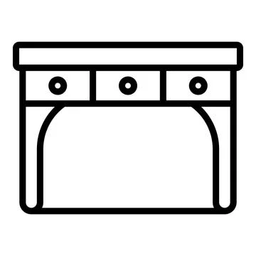 Room small table icon, outline style Stock Illustration