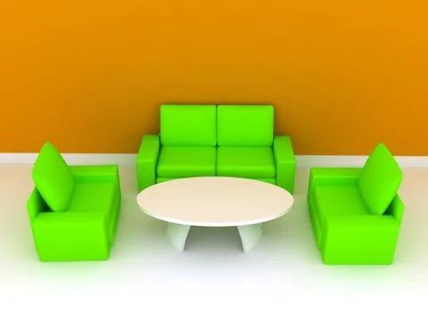 Room with sofa. 3d rendering Stock Illustration