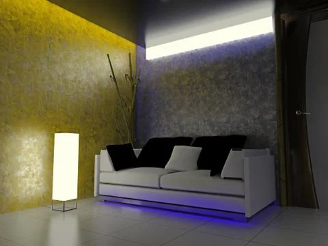 Room with a sofa Stock Illustration