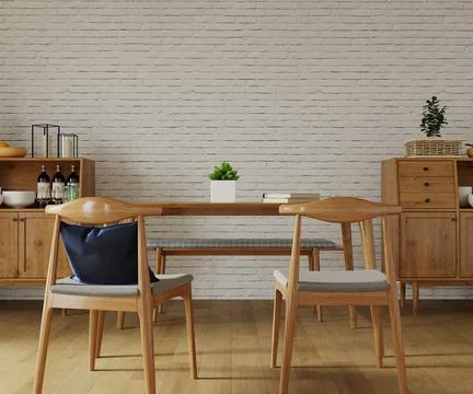 Room with table, 3d render Stock Illustration