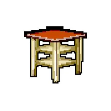 Room table dining game pixel art vector illustration Stock Illustration