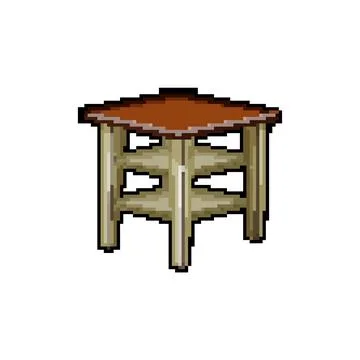 Room table dining pixel art vector illustration Illustrazione stock