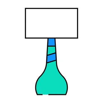 Room table lamp icon color illustration Stock Illustration