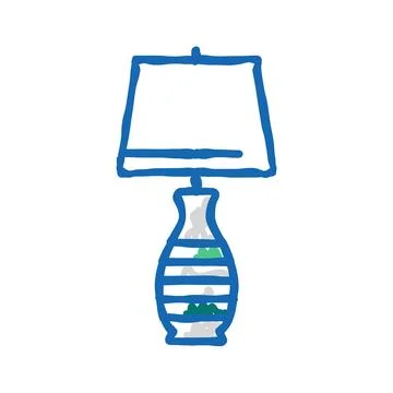 Room table lamp icon doodle illustration Stock Illustration