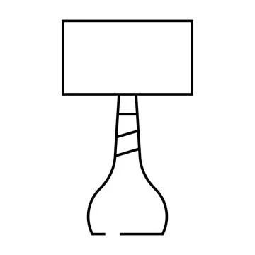 Room table lamp line icon vector illustration Stock Illustration