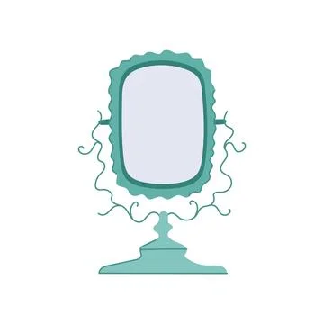 Room table mirror cartoon vector illustration Stock Illustration