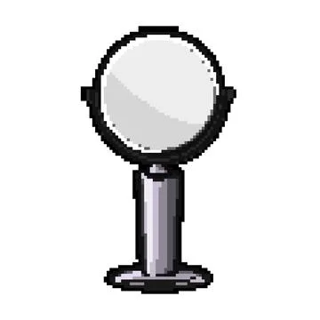 Room table mirror pixel art vector illustration Stock Illustration