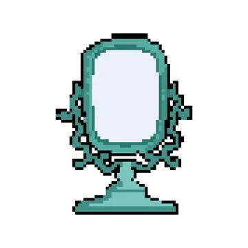 Room table mirror pixel art vector illustration Stock Illustration