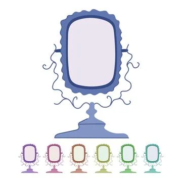Room table mirror vector cartoon graphic Stock Illustration