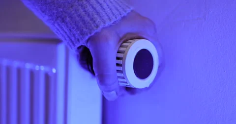 Room temperature control, close-up, 4K slomo Stock Footage 256030310