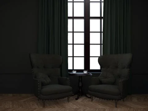 Room with two armchairs Stock Illustration
