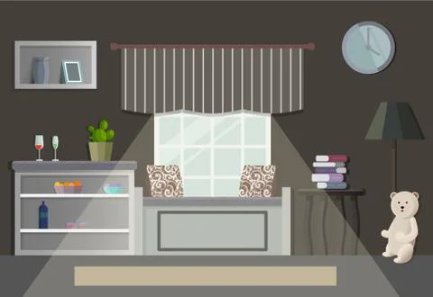 Room vector illustration in flat style. Stock-Illustration