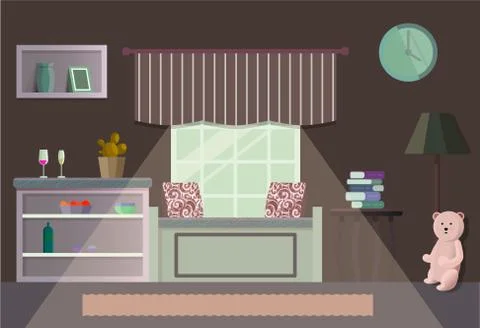 Room vector illustration in flat style. Illustrazione stock