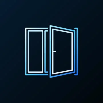 Room Ventilation concept - Opened Window vector line colorful icon Stock Illustration