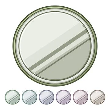 Room wall mirror cartoon vector graphic Stock Illustration
