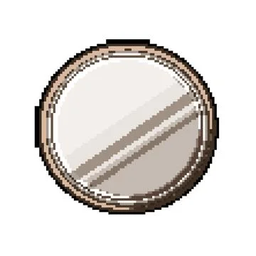 Room wall mirror pixel art vector illustration Stock Illustration