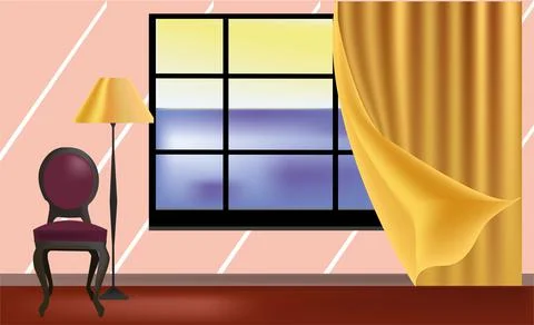 Room with window Stock Illustration