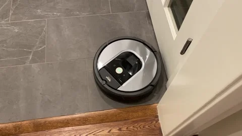 Roomba Robotic Vacuum at Work Stock Footage 144461220