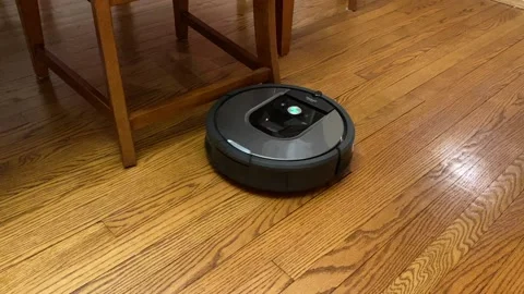 Roomba Robotic Vacuum at Work Stock Footage 144461246