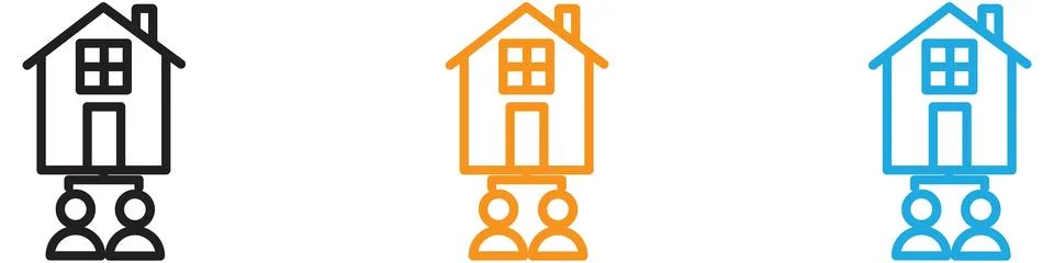 Roommates vector logo set collection for web app ui Illustrazione stock