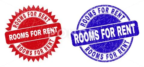 ROOMS FOR RENT Rounded and Rosette Stamp Seals with Unclean Texture ...